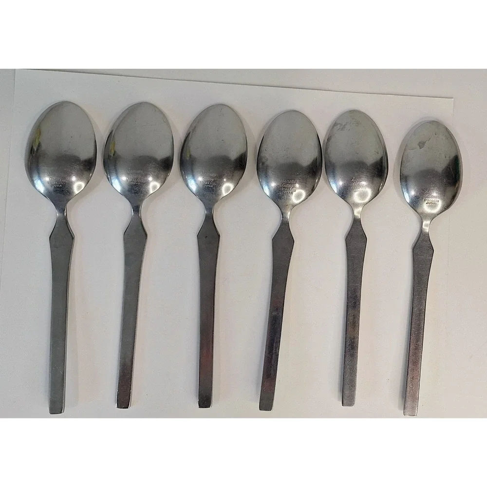 Lot 6 Towle TWS131 7.5 Inch Spoons Flatware Silverware MCM Supreme Cutlery Japan
